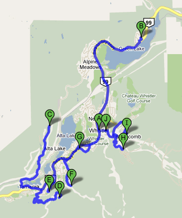 Tour de Whistler Road Cycling Map
