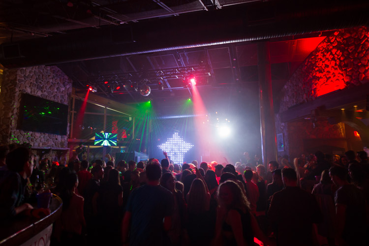 Crowd dancing at the GLC in Whistler