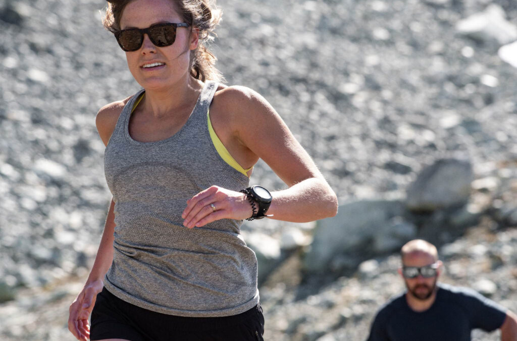 Whistler trail runner Lou O'Brien runs in the high alpine in the summer.