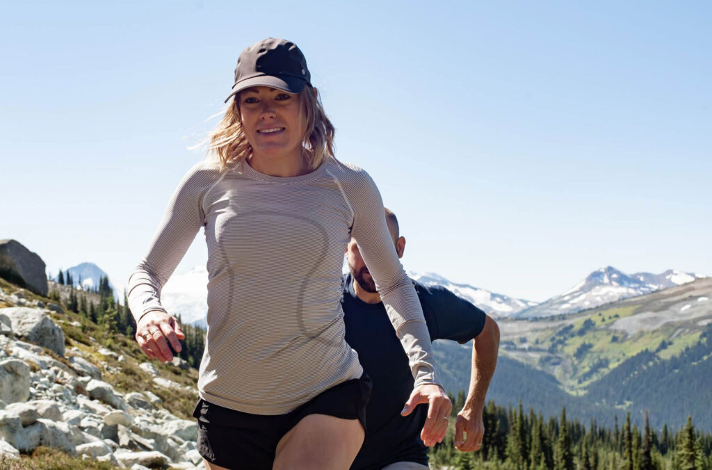 Whistler trail runner Lou O'Brien runs in the high alpine in the summer.