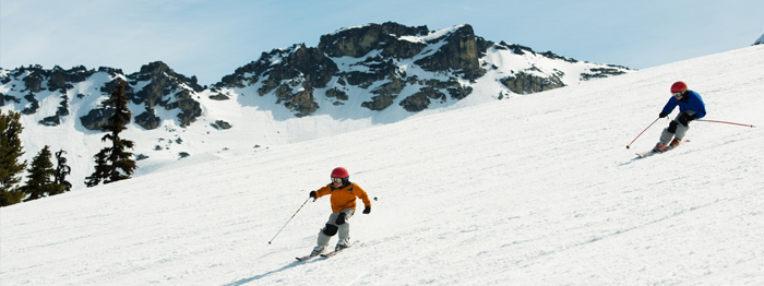 Cruiser ski runs on Whistler Mountain