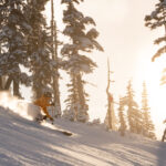 Individual Skier at Golden Hour in Whistler.