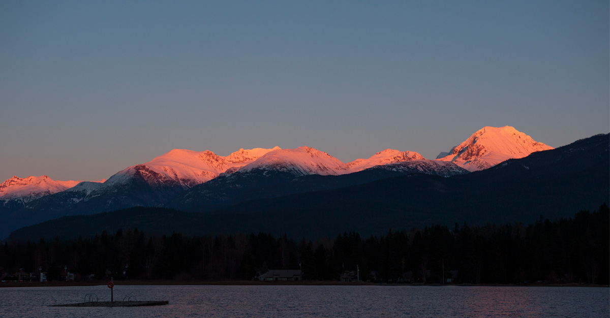 Early morning alpenglow on Mt Fury and the Fury Glacier from high