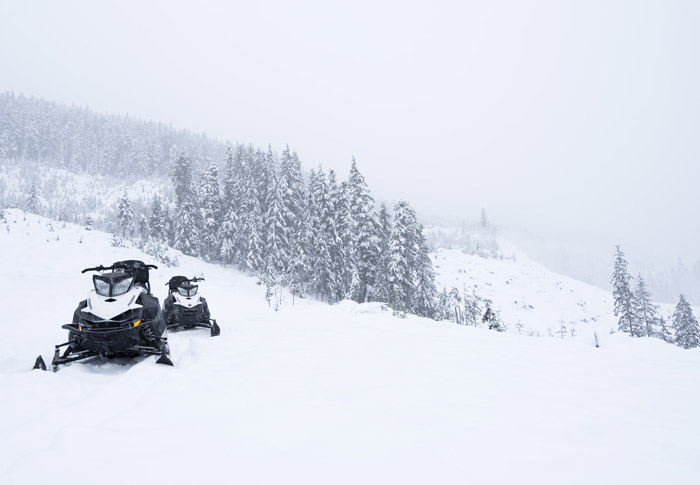 Snowmobiles on Cougar Mountain