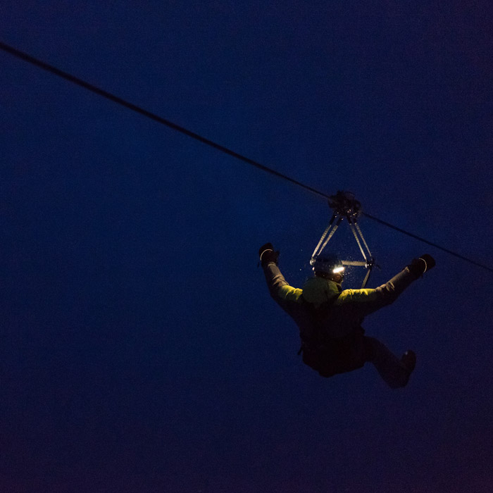Ziplining in the Dark