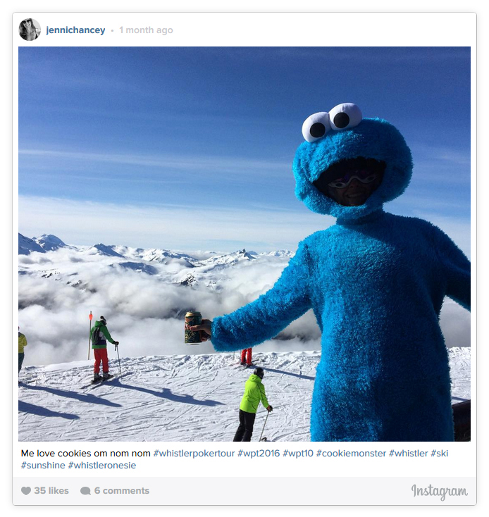 Elmo Onesie on Whistler Peak