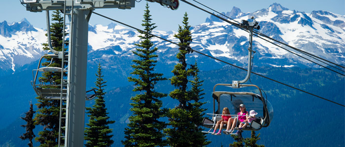 Chairlift ride on Blackcomb Mountain