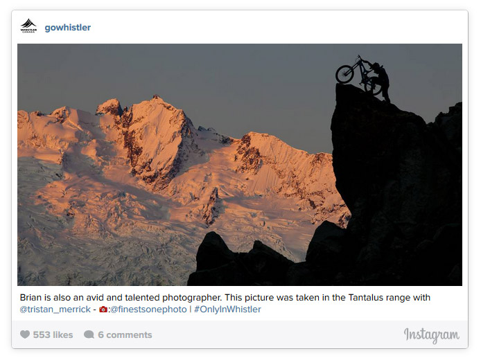 Mountain Biker Silhouette Against Tantalus