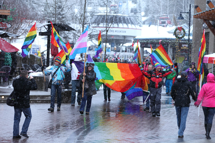 Winter Pride parade through Whistler Village