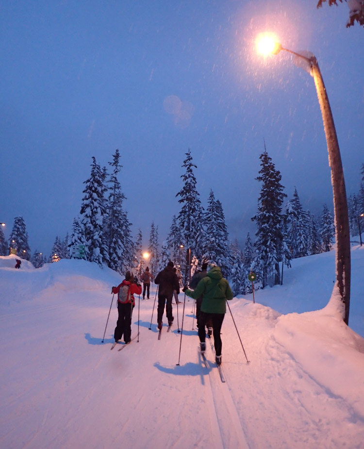 Evening Cross Country Skiing in Whistler