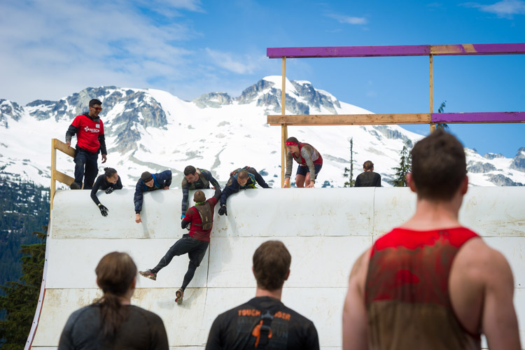 Challenging obstacle at Tough Mudder Whistler
