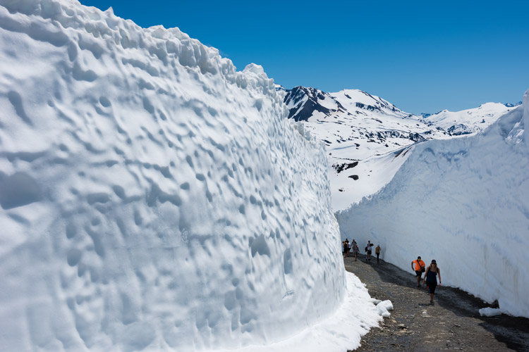 Massive snow walls on Whistler Mountain