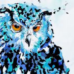 Owl painting by Andrea Mueller, Whistler artist