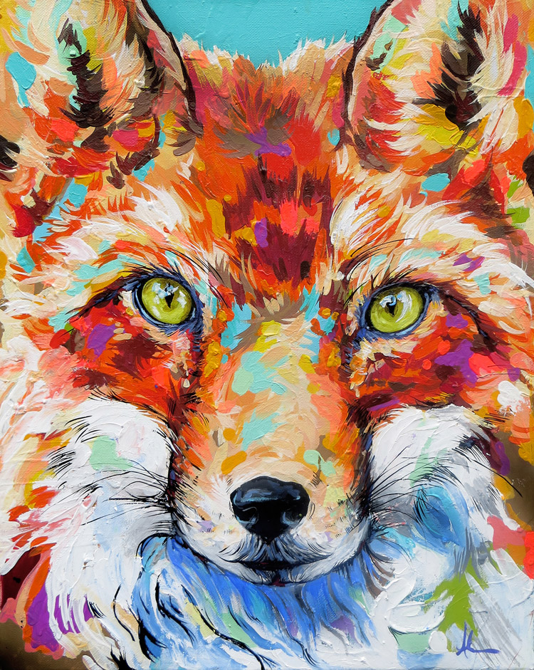 Fox Painting by Andrea Mueller