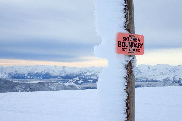 Whistler Ski Area Boundary Sign