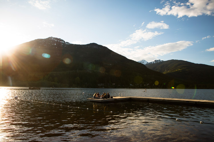 Lakeside park in spring, Whistler, BC