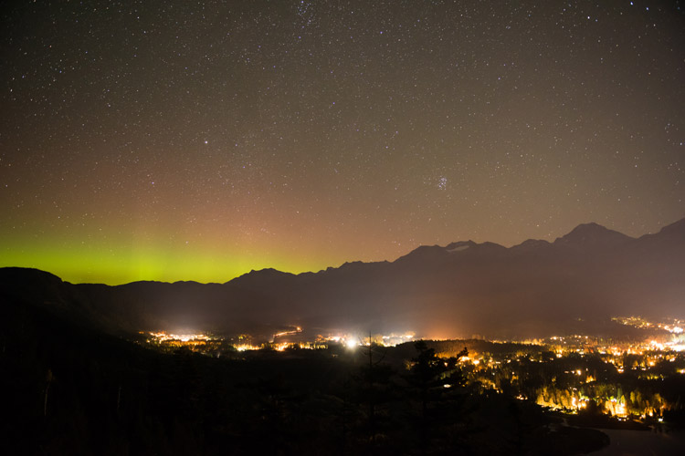 Northern lights in Whistler Valley