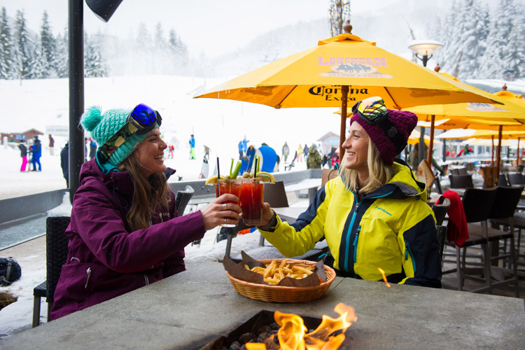 Drinking Caesars at Apres in Whistler