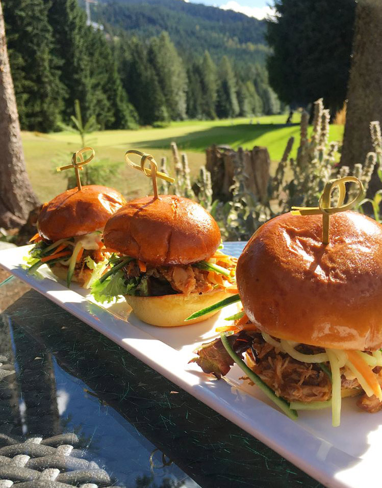 Sliders on the patio at Palmer's Gallery and Grill