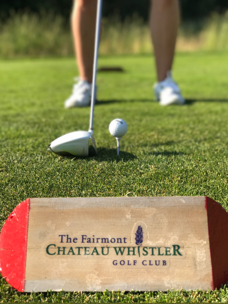 Teeing off at the Fairmont Whistler Golf Course