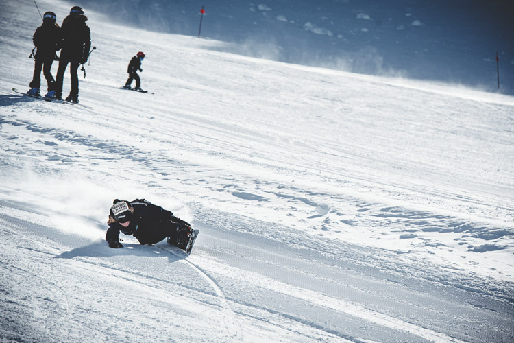 Snowboard with Now Bindings in Whistler