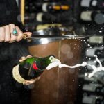 Champagne sabering in Whistler