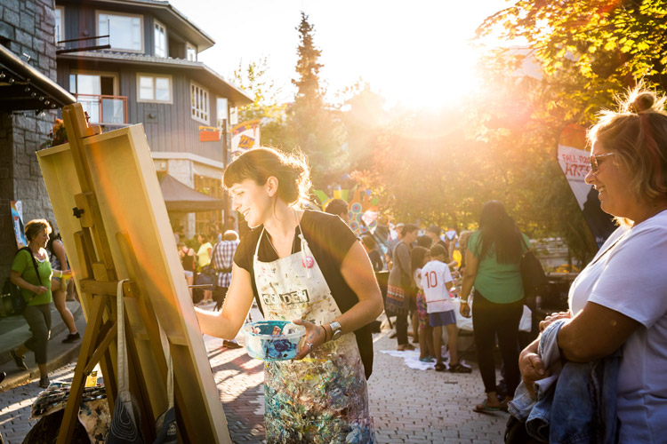 Jessa Gilbert Live Painting in Whistler VIllage