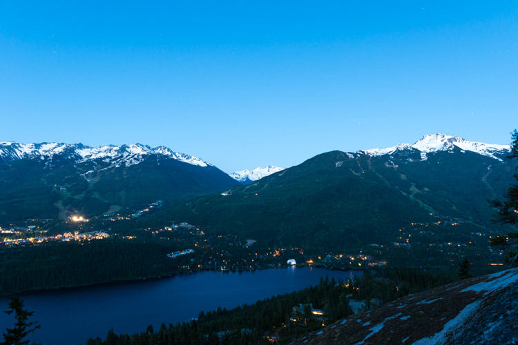 Dual mountain views at dusk