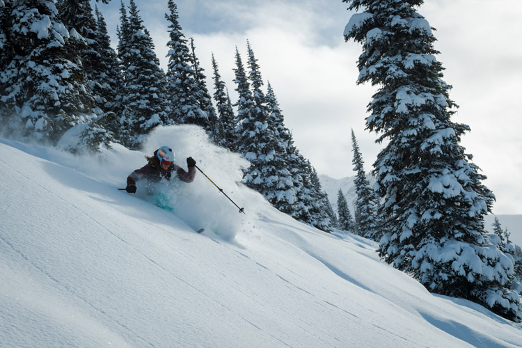 Deep powder skiing on Blackcomb