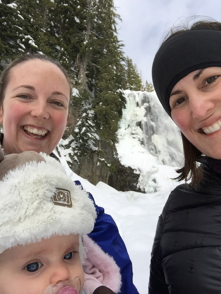 Sightseeing with baby at Alexander Falls in Whistler