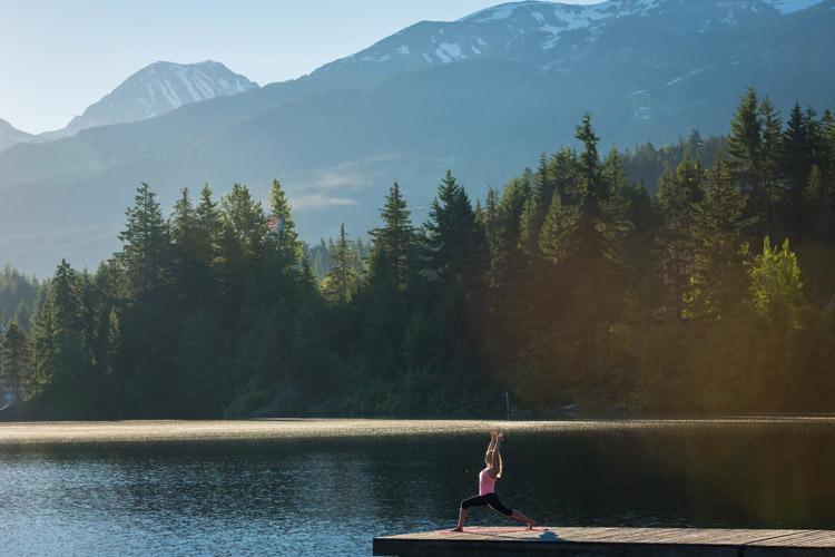 Surnise yoga on Alta Lake