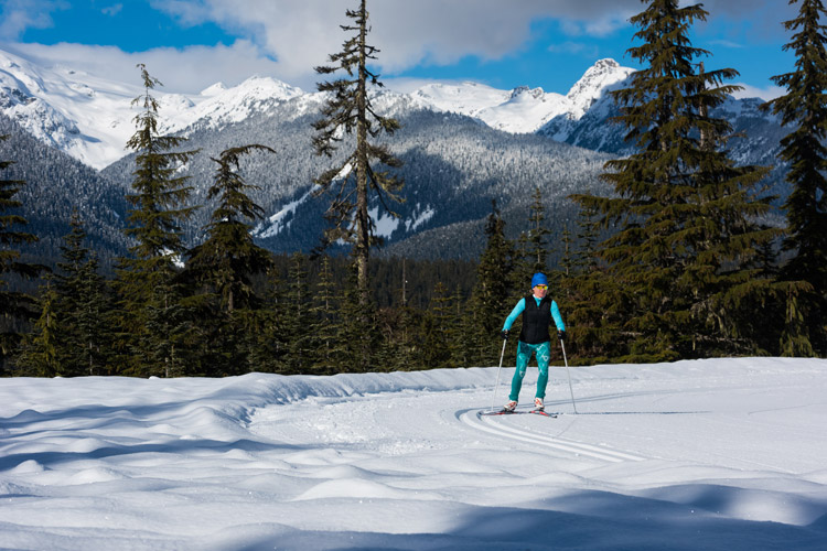 Cross country skiing in the Callaghan Valley