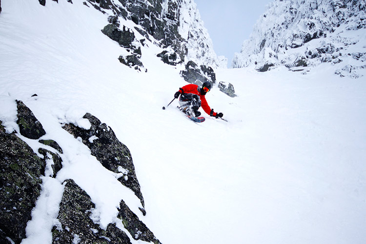 Sit-ski freeskier Alex Cairns skis Whistler