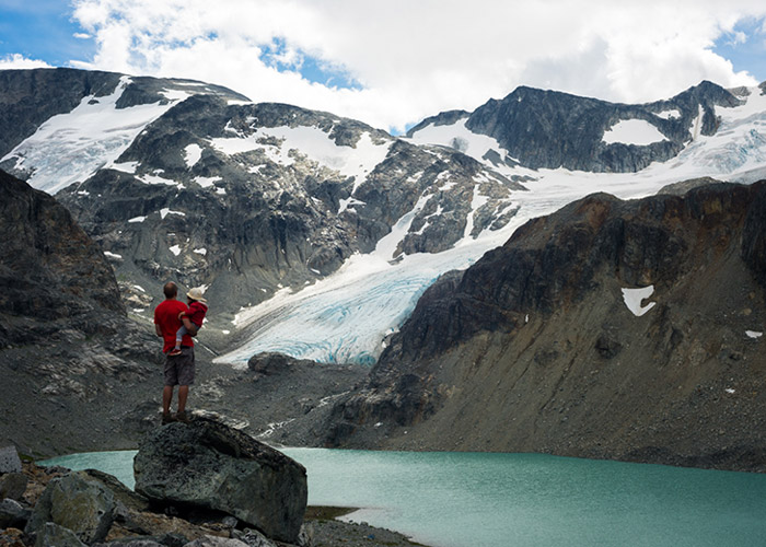 Early learning; both sisters made the trek to Wedgemount Lake at 3 years old. 