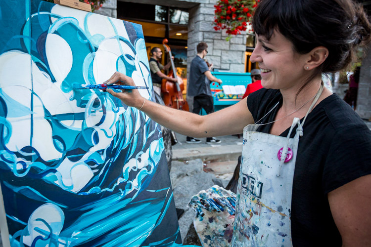 Artist painting in Whistler.