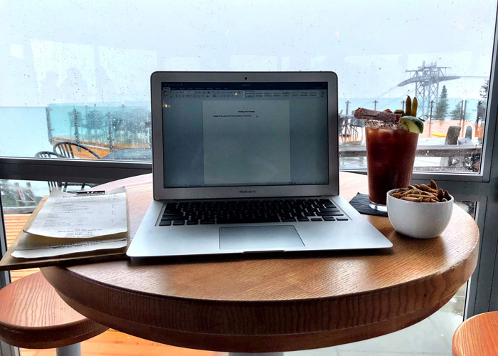 Working from the Umbrella bar