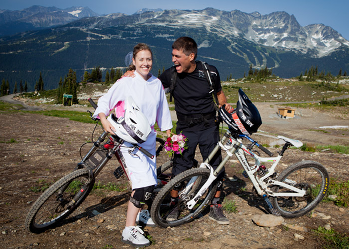 Sarah and Brett Tippie Biking Wedding