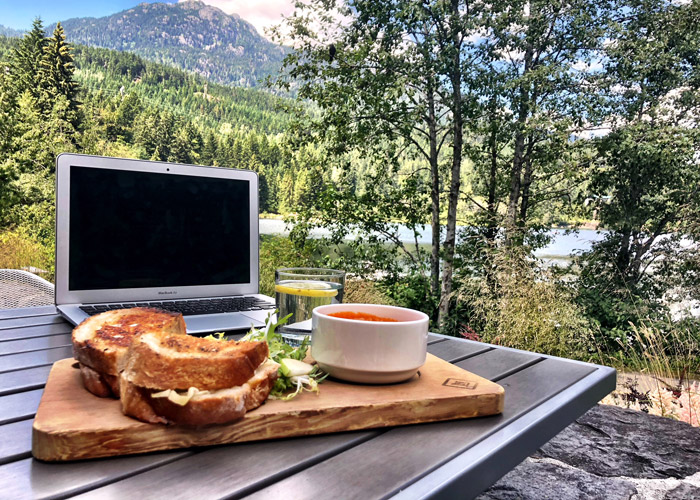 Working remotely from Nita Lake Lodge