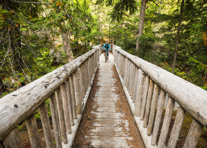 Crossing Elephant Bridge at Lost Lake.