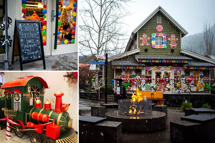 outdoor shot of the Creekside Gingerbread house