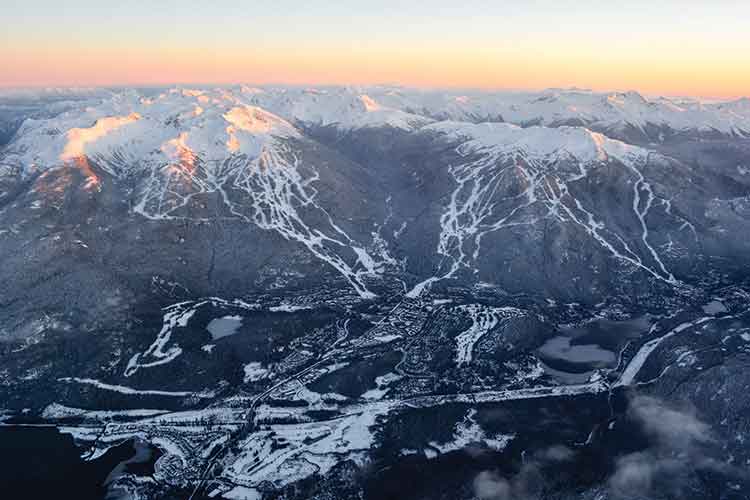 Aerial view of Whistler.