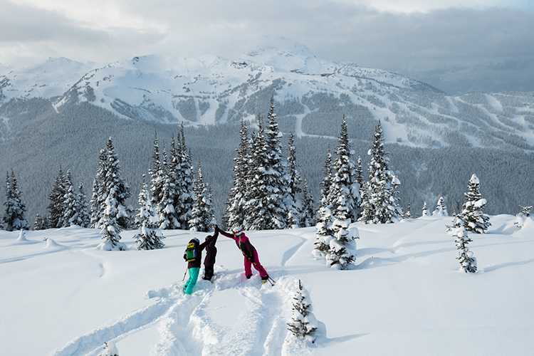 Skiing with Friends on a Powder Day in Whistler