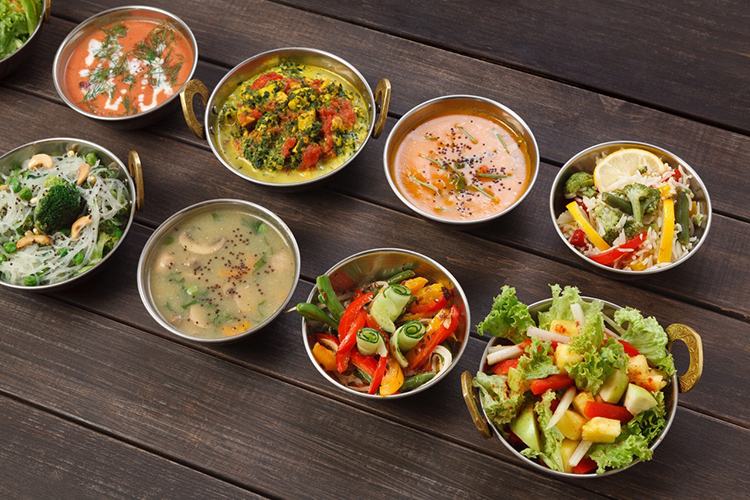 Vegan and vegetarian dishes at the Tandoori Grill