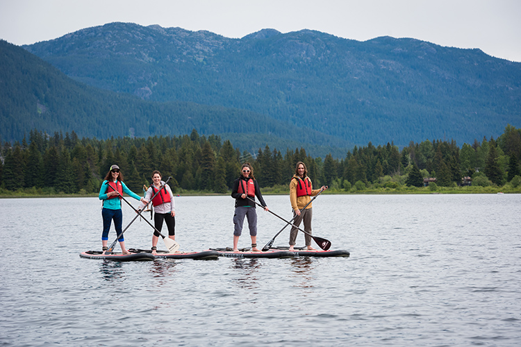 Paddleboarders on Alta Lake in Whistler