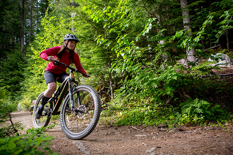 Mountain biker on the Cheakamus Lake trail