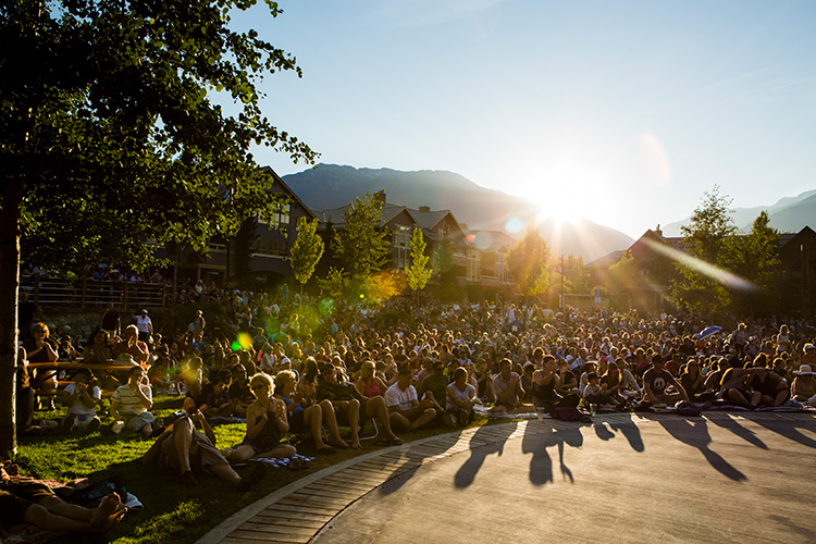 Crowd at a Whistler Olympic Plaza concert