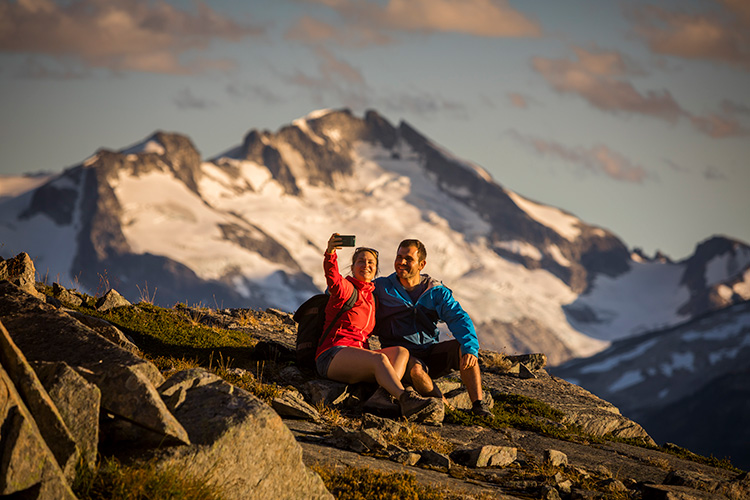 Parents taking a selfie on a Whistler hike