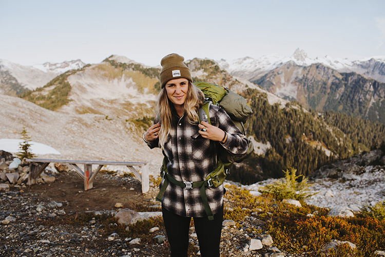 Micayla Gatto hiking in Whistler