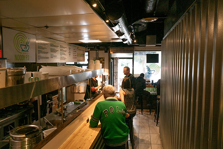 The order counter at Main Street Noodles