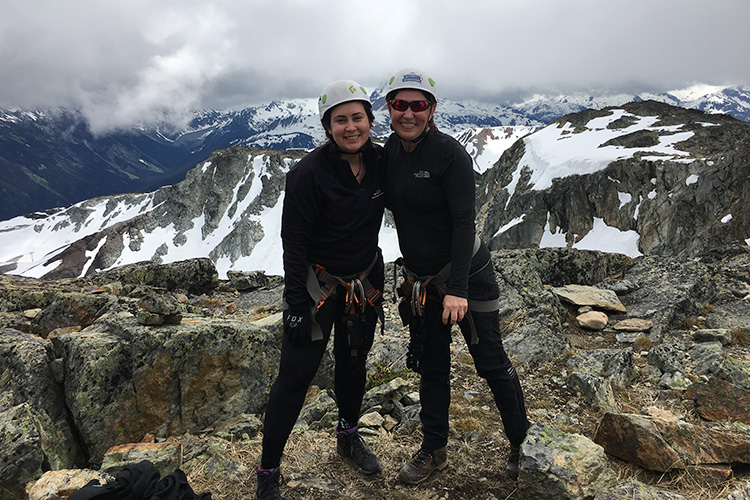 Guests at the summit of the Whistler Via Ferrata Tour